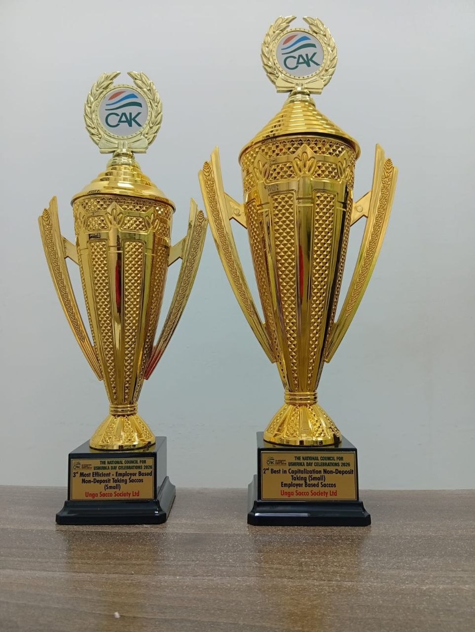 Unga Sacco CAK trophies — 3rd Most Efficient and 2nd Best in Capitalization, Ushirika Day 2024